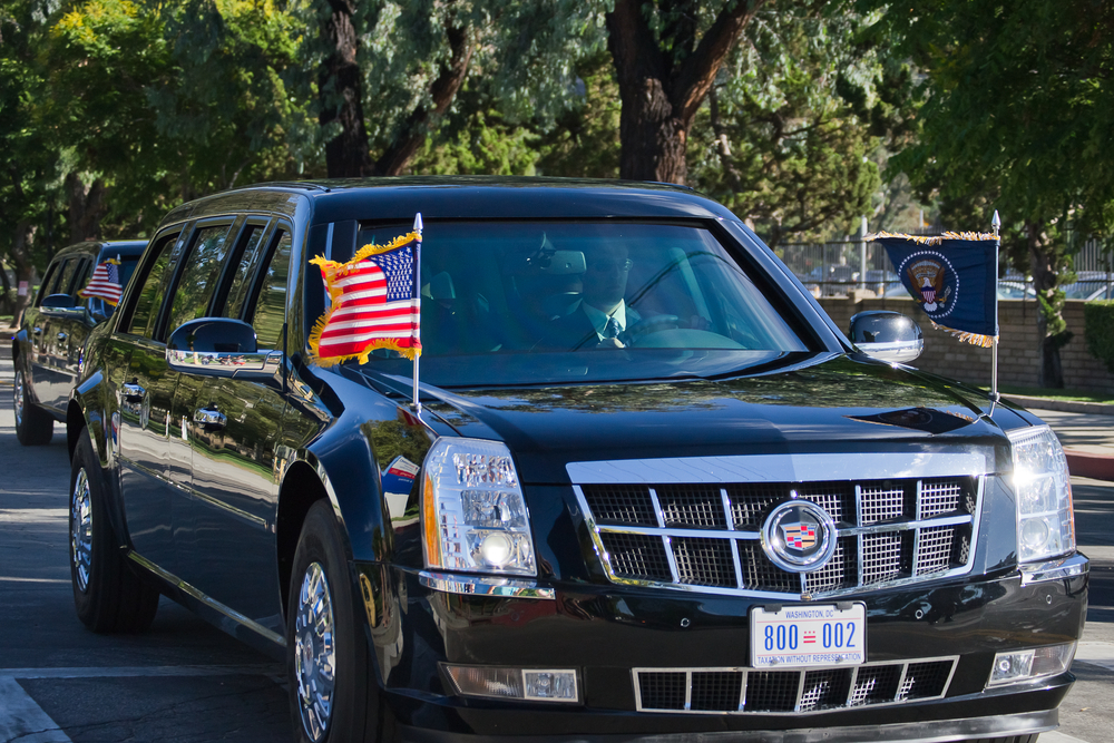 Los,Angeles,-,August,6:,President,Barack,Obamaã?â´s,Limousines,Passing