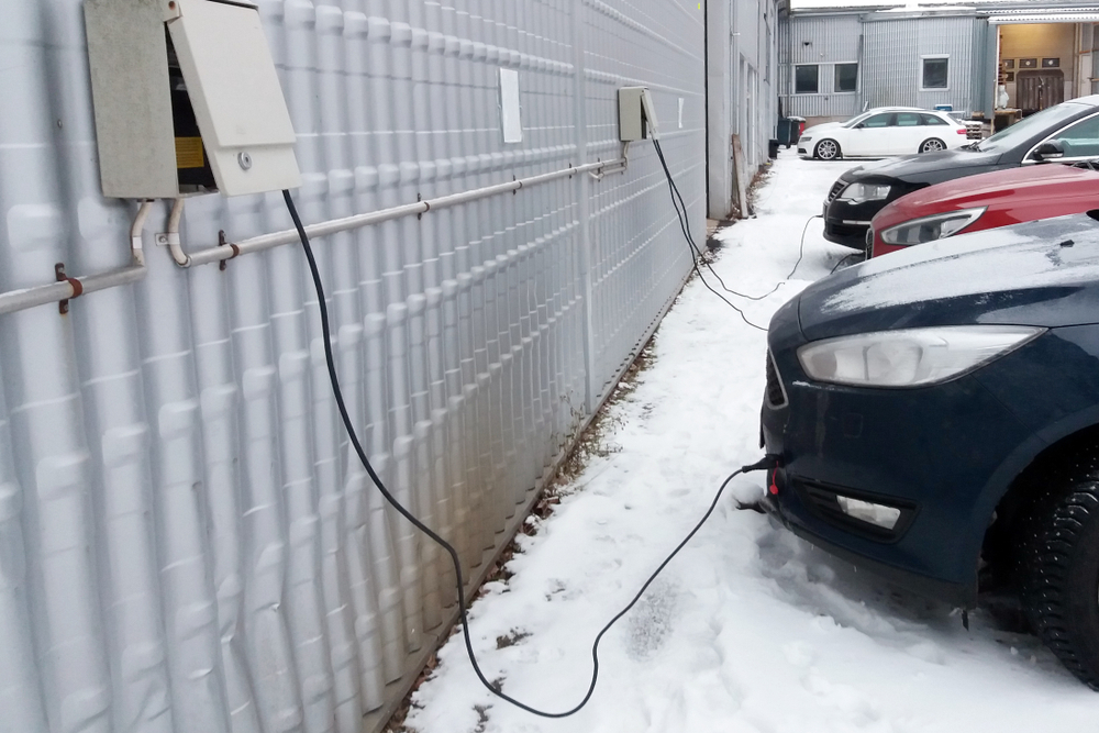 Turku,,Finland,-,January,10,,2019:,Cars,With,Plugged,Engine